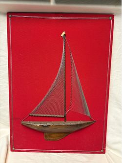 16x22 Sail Boat Nail Art Plaque