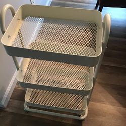 Utility Cart with Handle – Supports Up to 33 lbs per Shelf – for Office, Home, Kitchen, Garden, or Garage