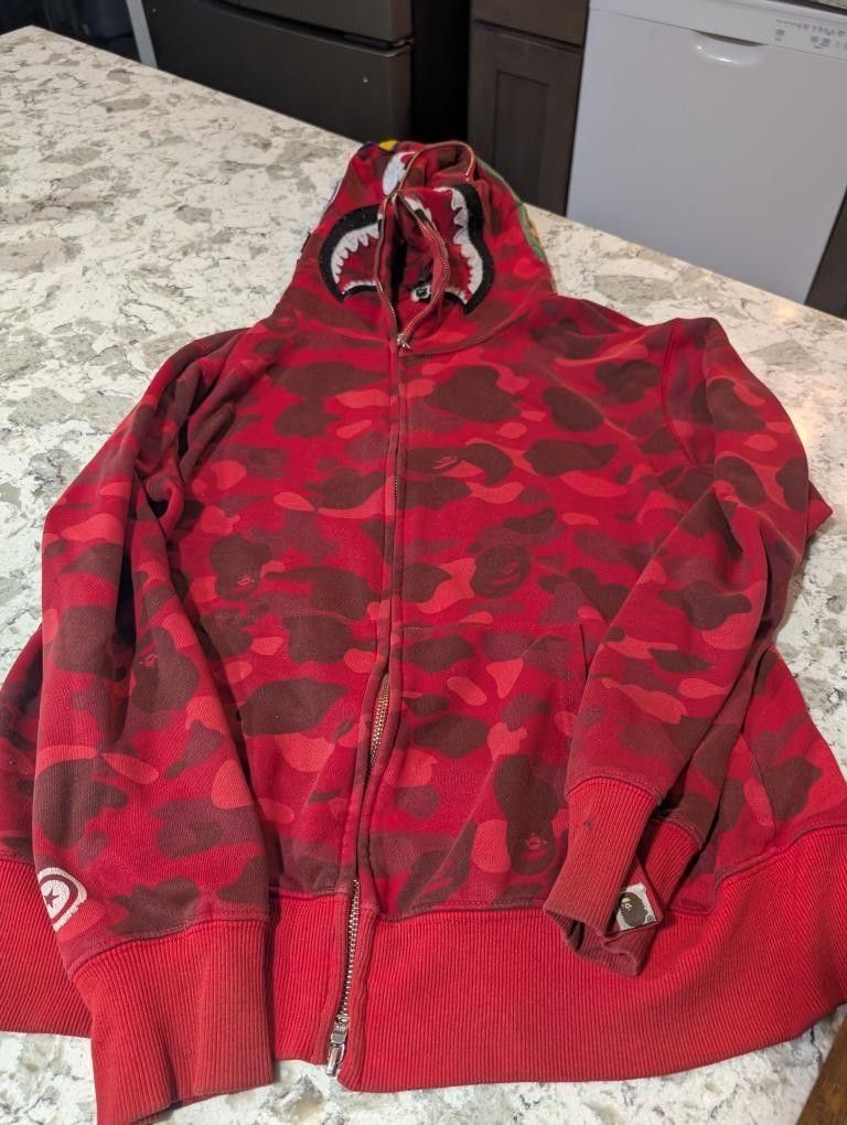 Red Bape Full Zip Jacket Mens Size XL