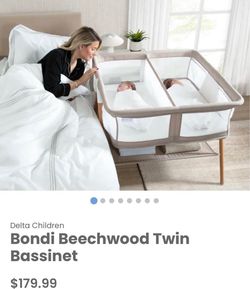 Delta Children Bondi Beechwood Twin Bassinet