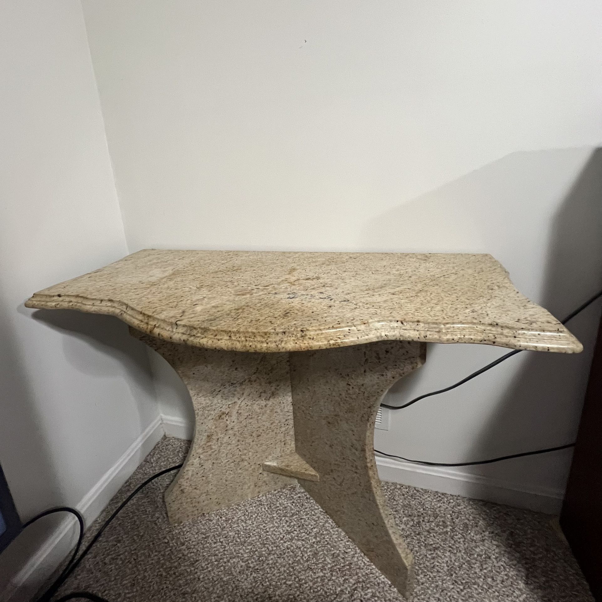 Hand-Cut Marble Side Table – Cash Only