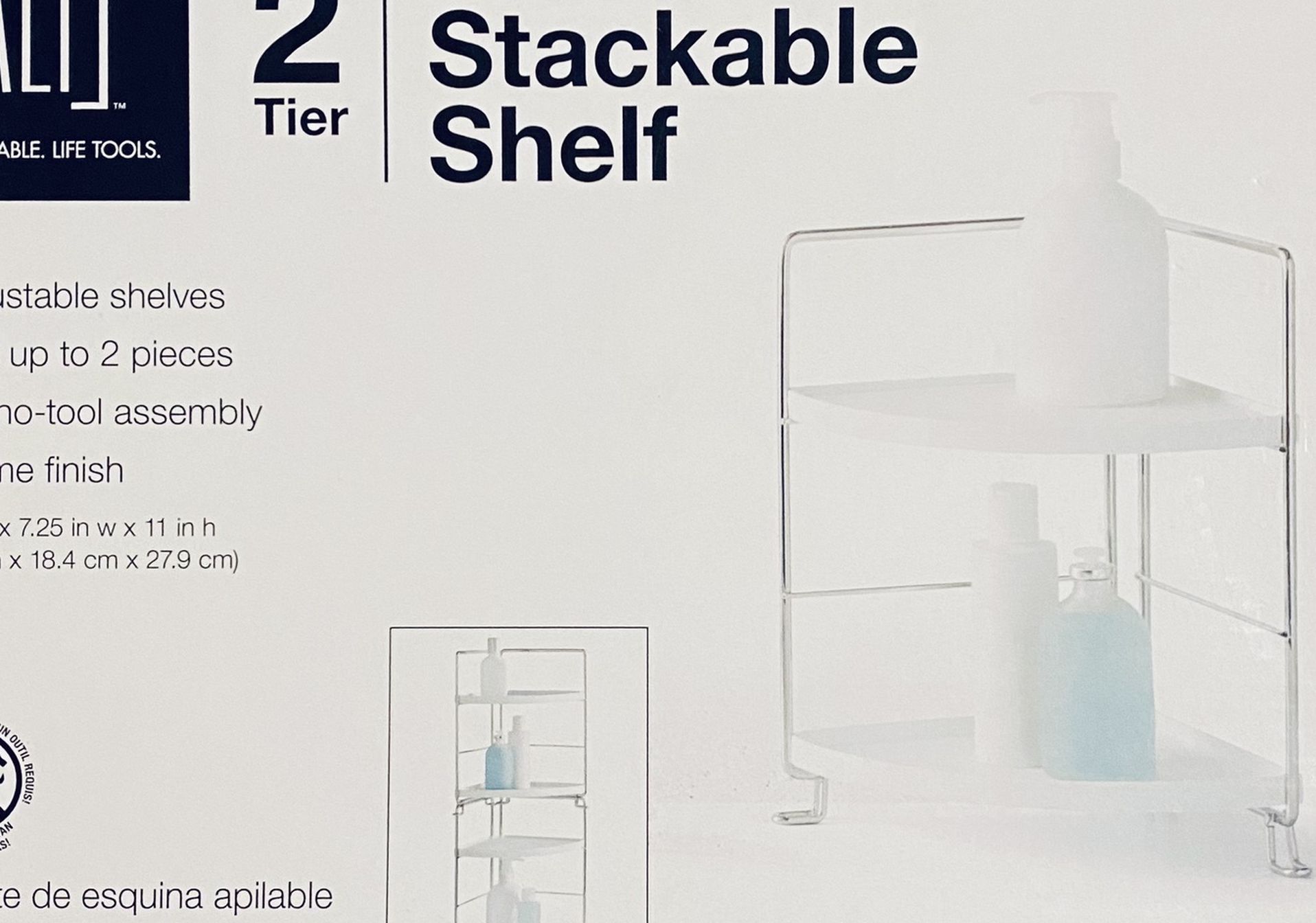 Corner 2-Tier Stackable Shelf