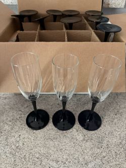 Black Stemmed Champagne Glasses