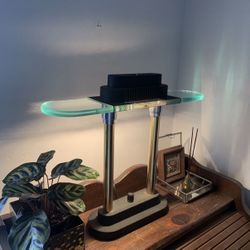 MCM Gold And Chrome Hallogen Lamp