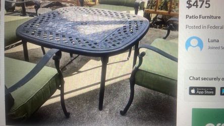 Nice-higher end 4 chair/fire table med ht