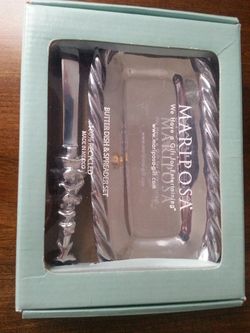 Christmas Mariposa butter dish and spreader set