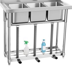 Brand New Never Used 3 Compartment Sink With Faucet