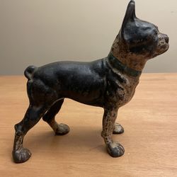 Antique Cast Iron DOG Doorstop FRENCH BULLDOG Boston Terrier 
