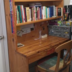 Solid Wood Workbench / Project Desk With hutch