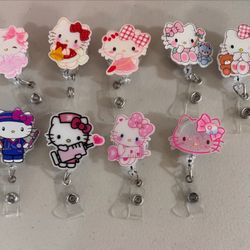 Hello Kitty Handmade Badge Reels 
