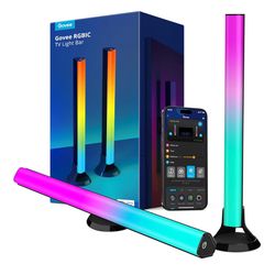Govee RGBIC Light Bars, 15 Inches WiFi TV Backlight Suitable for 45-70 inch TVs, Smart Light Bars with Multiple Placement Options