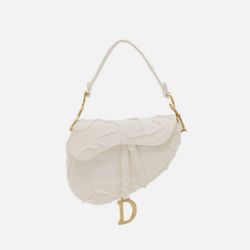 Christian Dior Saddle Bag for Women | White Canvas | Brand New, Never Used