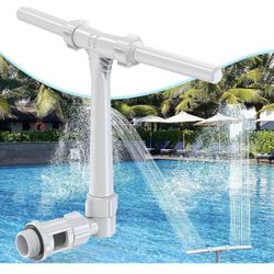 POOLHACKER 2025 Upgrade Pool Fountain - Dual Spray Water Fountains for Above Ground/Inground Pools, 2-in-1 Adjustable Waterfall Pool Sprinkler Fountai