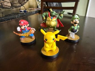 Mario, Luigi, Pikachu, King K. Rool Amiibo Lot