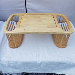 Vintage Wood Breakfast Tray With Adjustable Reading Tray