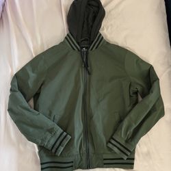 Green Hollister Jacket With Hoodie Womens