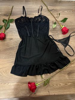 Black Lace Babydoll Lingerie Set