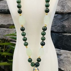 Jade Laughing Buddha Necklace 
