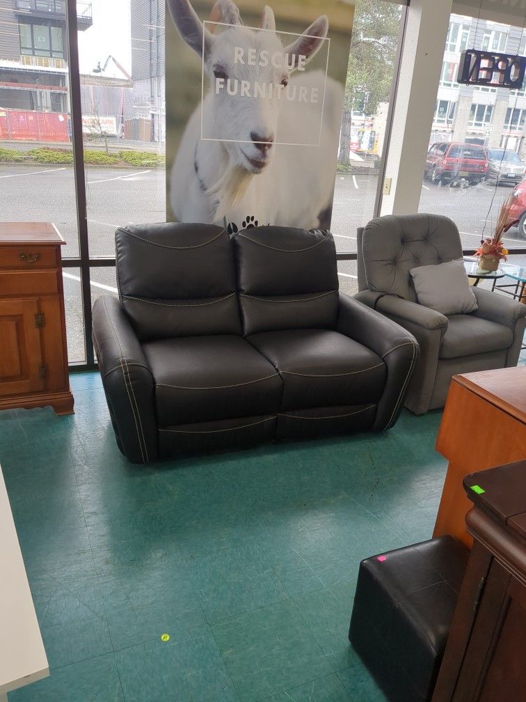 Timberland Co Double Leather Power Reclining Loveseat