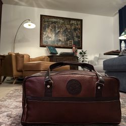 Bison Leather Weekender Duffel Bag