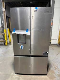 Brand new Whirlpool French door stainless steel refrigerator