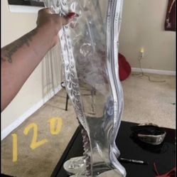 Size 8 Clear Stripper shoes