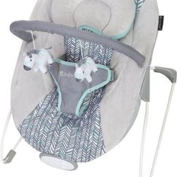 Baby BOUNCER Grey GENDER NEUTRAL Baby Trend Ikat Zebra Print