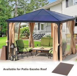 6Pcs 62'' (W) x 28'' (L) x 0.2'' Polycarbonate Panels, Waterproof UV Protected Reinforced Sheets, Outdoor Greenhouse and Gazebo Covering, Twin-Wall Br