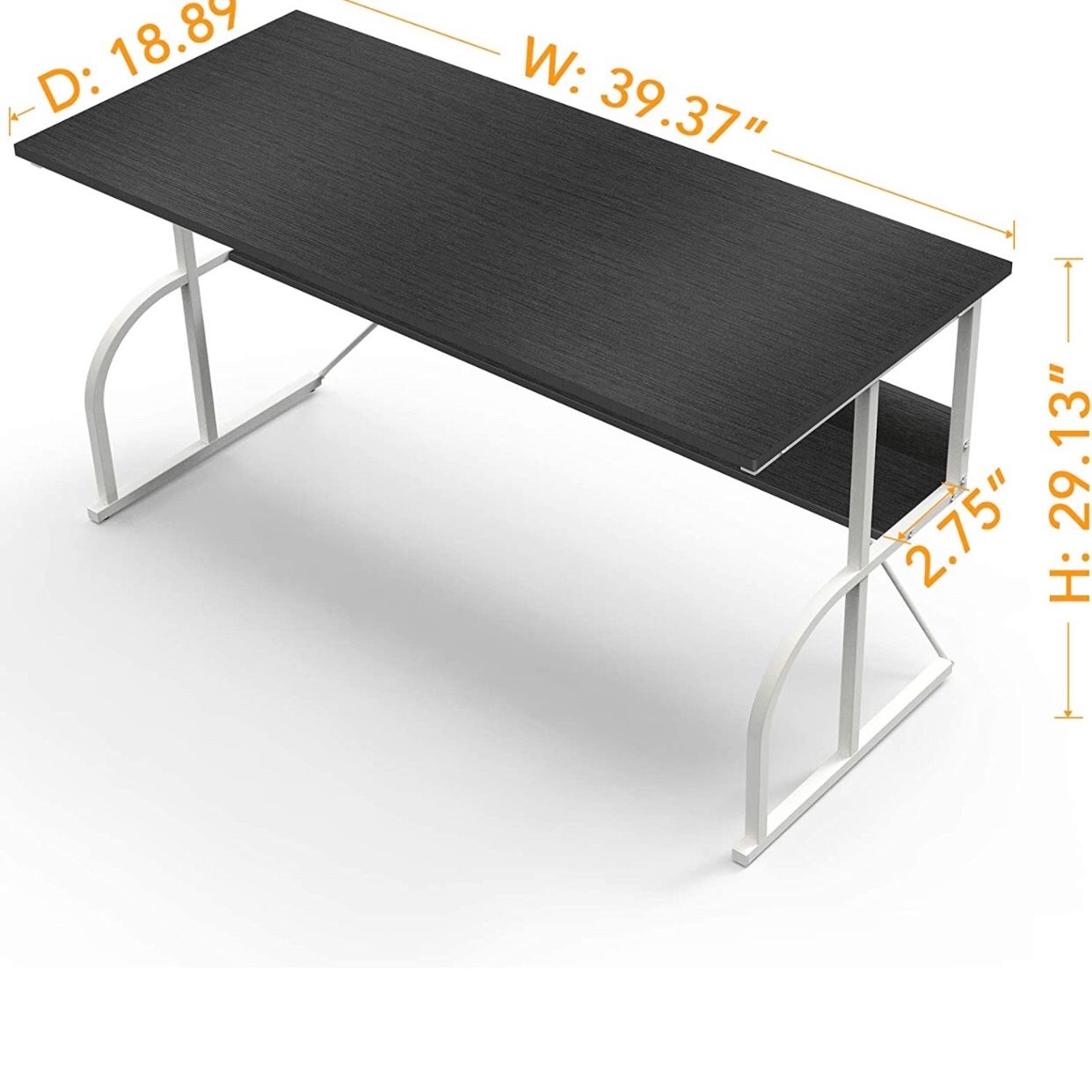 Computer Desk 39" Writing Table for Home Office Study Work, Simple Desk Style PC Laptop Notebook Workstation