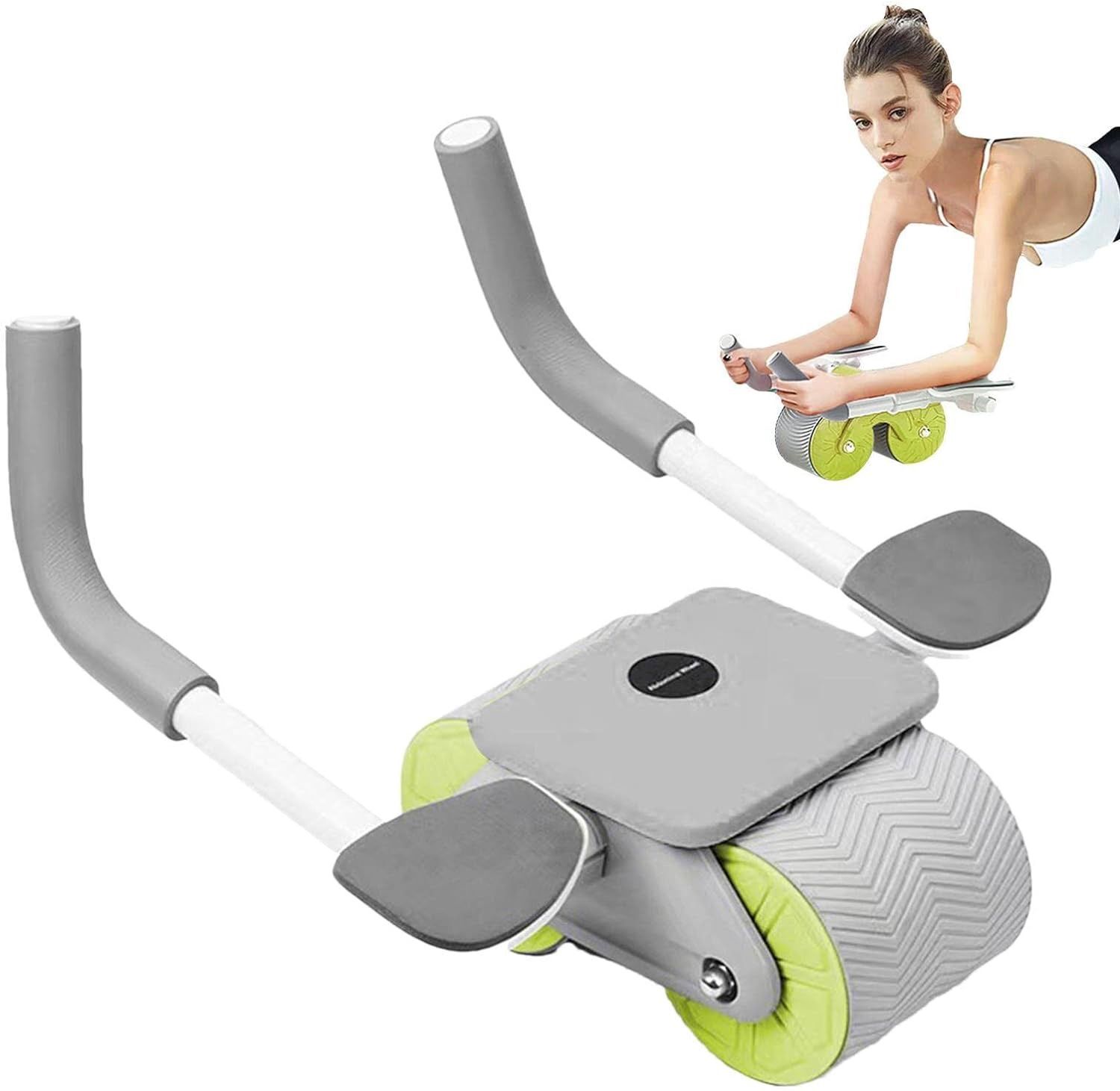 4d Abdominal Wheel- Ab-Roller Wheel with Kneeling Mat, Automatic Return Abdominal Wheel with Elbow Support, New Core Strength Training Wheel, Automati