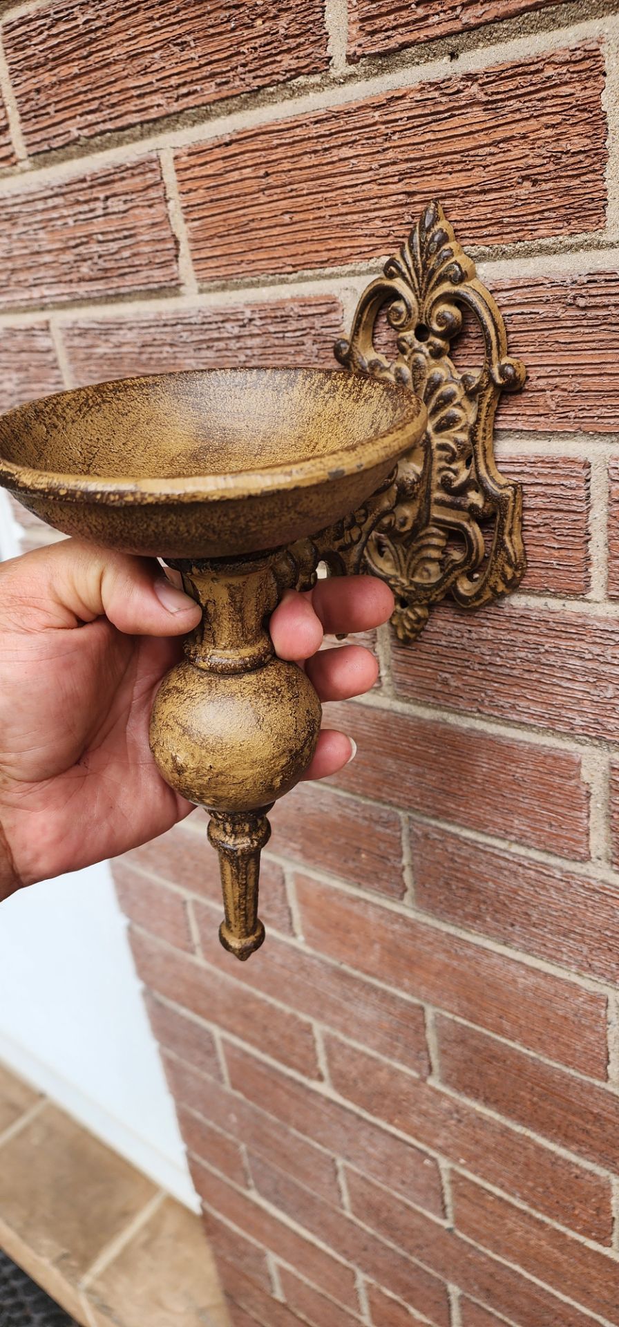 Vintage candlestick holder, antique bronze finish.