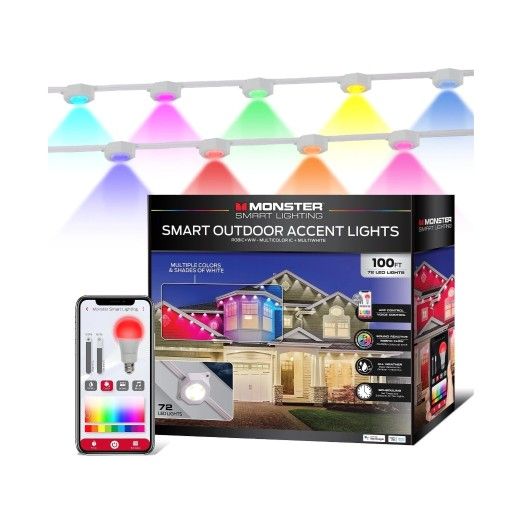 MONSTER 100ft Outdoor Permanent LED Smart Lights RGBIC+ Multiwhite