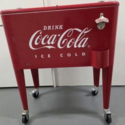 Coca Cola Cooler On Wheels (Vintage)