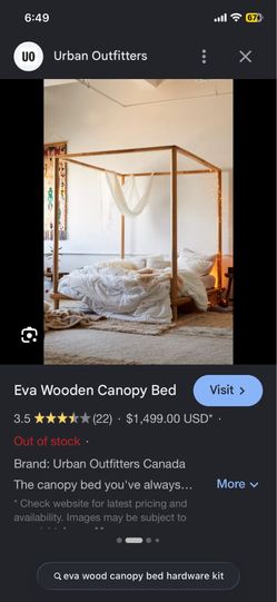 Queen Eva Wood Canopy bedframe