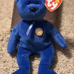 TY Beanie Baby RARE 1998 "Clubby" Bear With Errors Tush Tag Stamped MINT