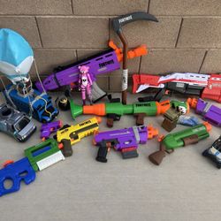 Huge Fortnite Lot Nerf Guns Battle Bus Reboot Van And More!!