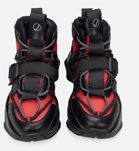 NEW JAVI JIGGY BOOTS HUB EAST WEST Shoes Sneakers Black Red Mens sz 9