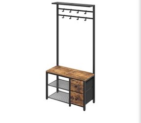 Pre assembled front door shoe and coat “rack”