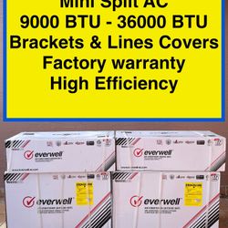 Mini Split AC 9000 BTU - 36000 BTU (Air Conditioner) Brand New 
