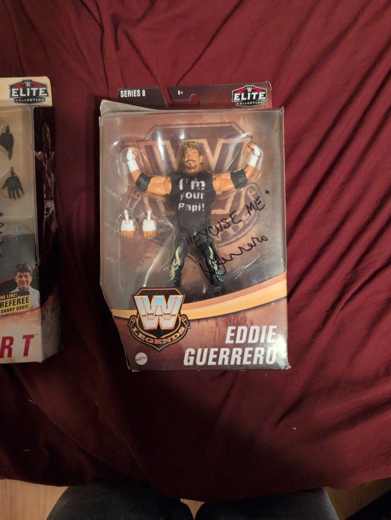 Signed Booker T And Eddie Guerrero Figures