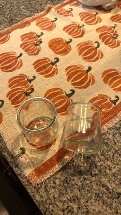 Small Clear Glass Jars Set of 2