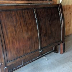 Solid Wood CA King Storage Bedframe with Headboard