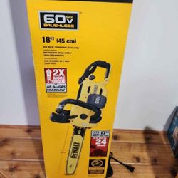 Dewalt 60V (Flexvolt) 18" chainsaw, battery, charger