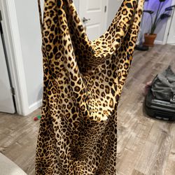 Backless Cheetah Print Dress 