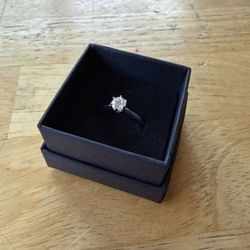 Moissanite Ring Sterling Silver .5Carat