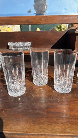 Cut Crystal Highball Glasses Set of 3