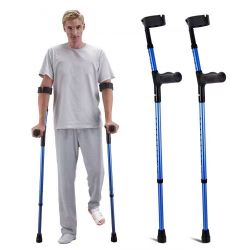 Forearm Crutches for Adults, 11-Level Height Adjustable Walking Crutches with 4-Level Quant Upper Cuff, Lightweight Aluminum Medical Support Cru