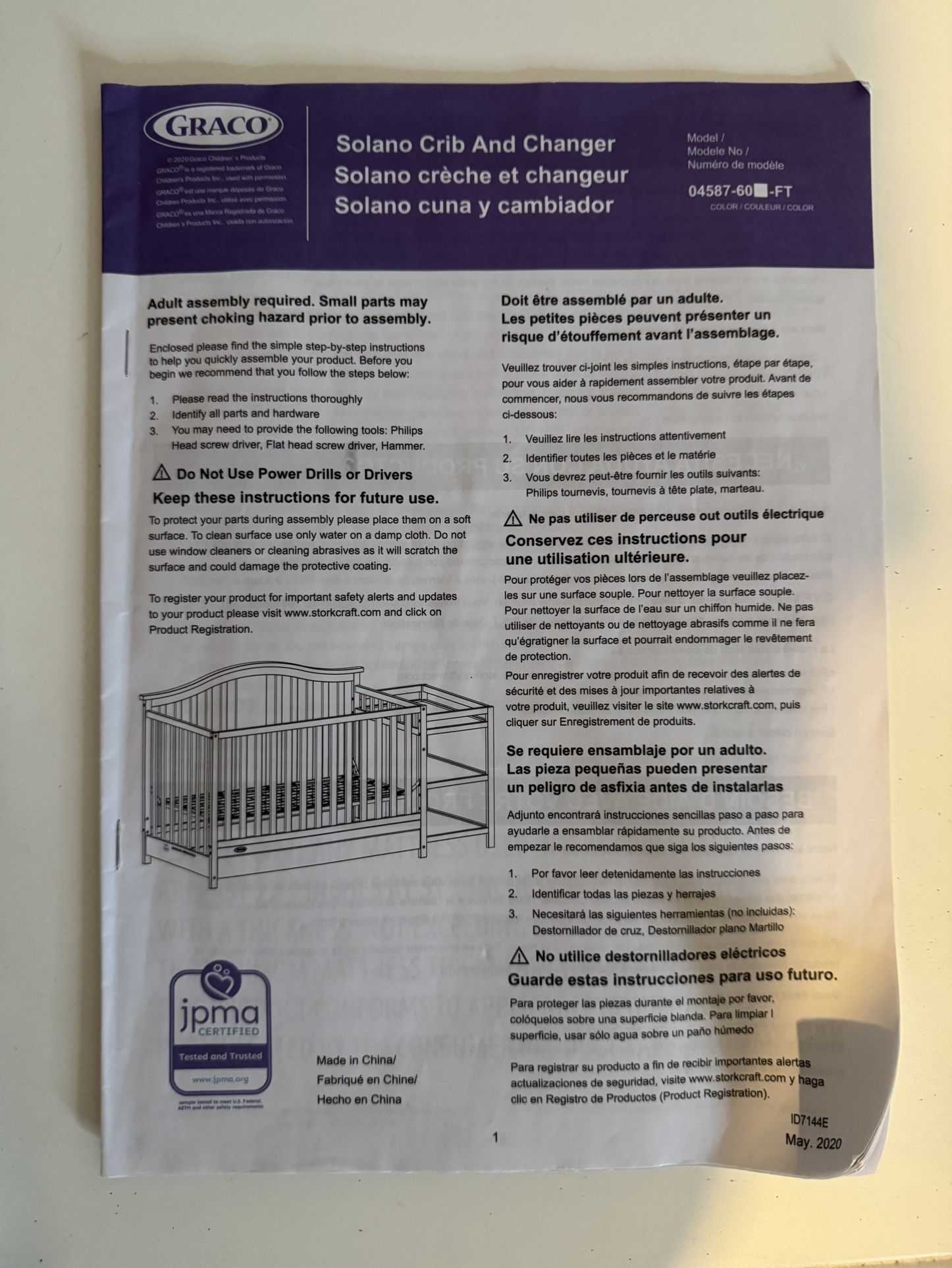 Graco Solano 4 in 1 Convertible Crib & Changer with Drawer