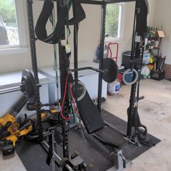 Squat Rack With Bench And Dip Bars