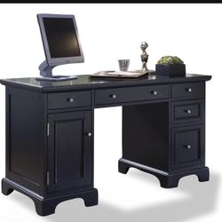 Homestyles Bedford Black Pedestal Desk Sealed Box